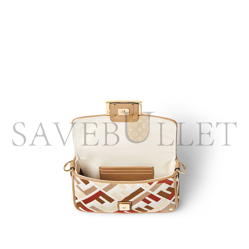 F**di baguette mini canvas bag with multicolour ff embroidery 8bs017aydff1tvk (20*13*5cm)